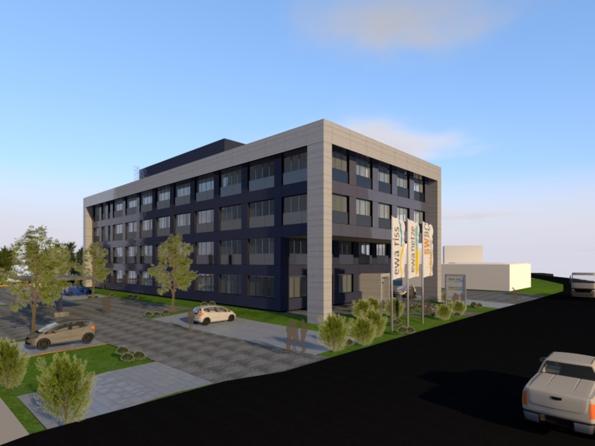 Neubau Verwaltungsgebäude e.wa riss Netze GmbH – Projekt von JKLM Freie Architekten